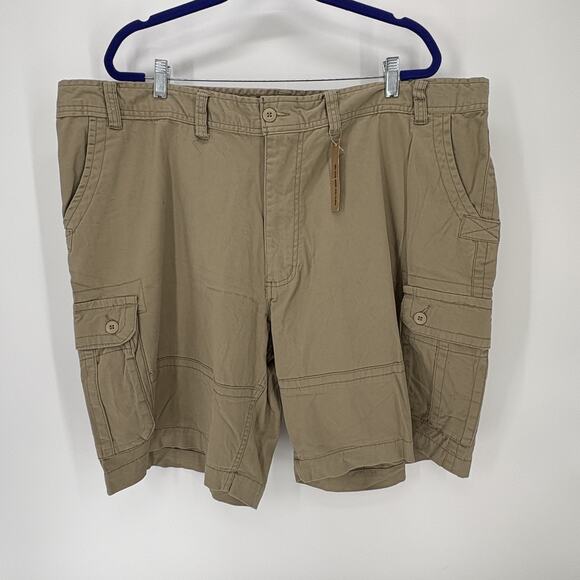 Foundry Flex Cargo Shorts Mens W 50 British Khaki Tan Young Mens Pocket Outdoor - Picture 1 of 7